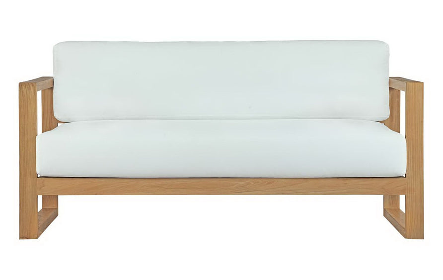 Cedar Outdoor Patio Teak Sofa in Natural White