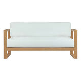 Cedar Outdoor Patio Teak Sofa in Natural White
