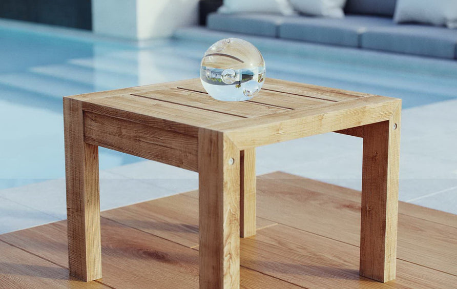 Cedar Outdoor Patio Wood Side Table in Natural