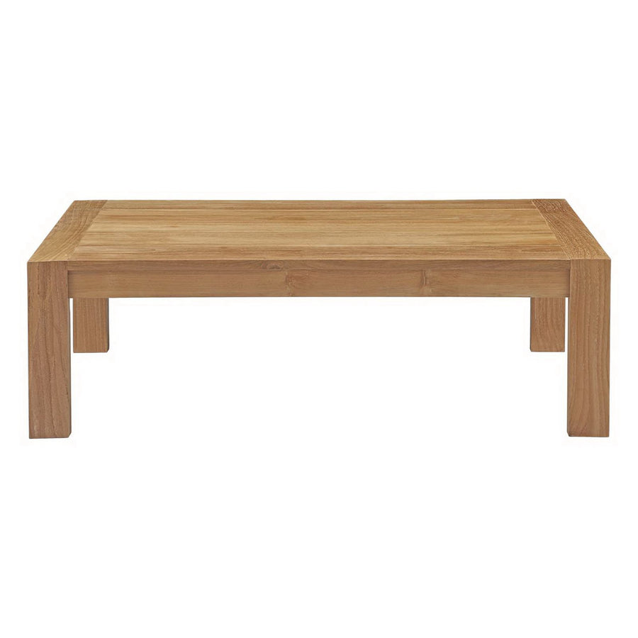 Cedar Outdoor Patio Wood Coffee Table in Natural
