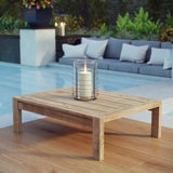 Cedar Outdoor Patio Wood Coffee Table in Natural