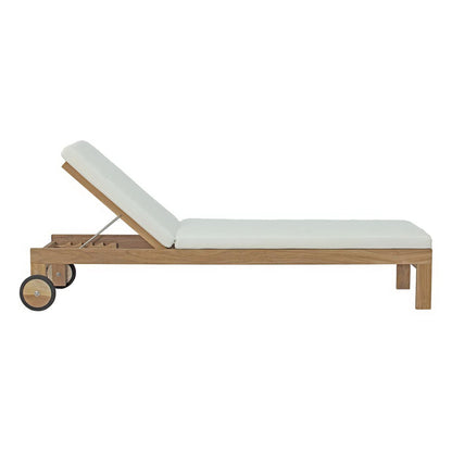 Upland Outdoor Patio Teak Chaise by Furniture for America