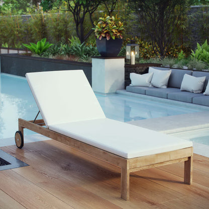 Upland Outdoor Patio Teak Chaise by Furniture for America