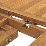 Cove Extendable Outdoor Patio Teak Dining Table in Natural
