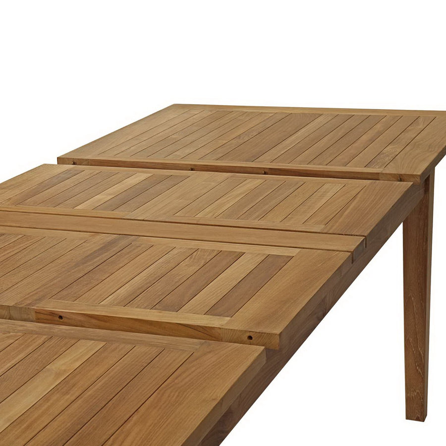 Cove Extendable Outdoor Patio Teak Dining Table in Natural