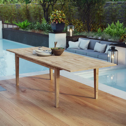 Marina Extendable Outdoor Patio Teak Dining Table by Furniture For America