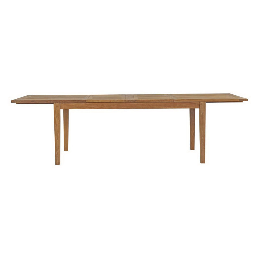 Cove Extendable Outdoor Patio Teak Dining Table in Natural