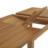 Cove Extendable Outdoor Patio Teak Dining Table in Natural