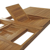 Cove Extendable Outdoor Patio Teak Dining Table in Natural