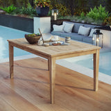 Cove 60" Outdoor Patio Teak Dining Table in Natural