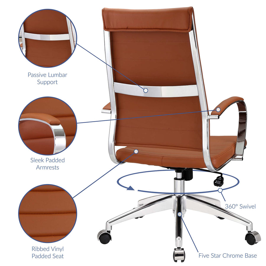 Vanilla Highback Office Chair in Terracotta