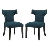 Spire Fabric Dining Side Chair Set of 2 in Azure
