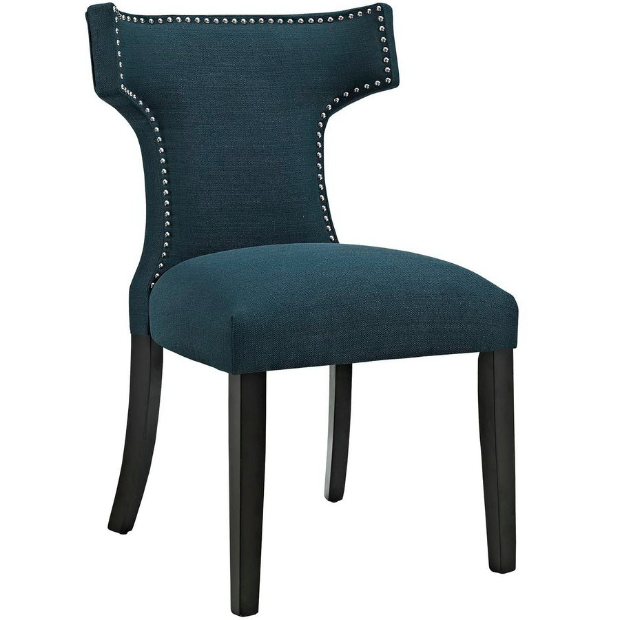 Spire Fabric Dining Side Chair Set of 2 in Azure
