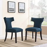 Spire Fabric Dining Side Chair Set of 2 in Azure