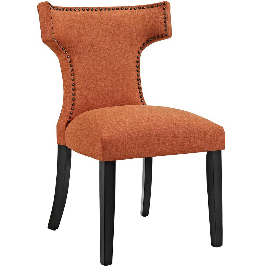 Spire Fabric Dining Side Chair Set of 2 in Orange