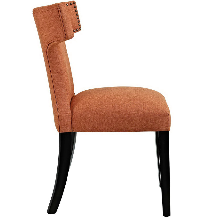 Spire Fabric Dining Side Chair Set of 2 in Orange