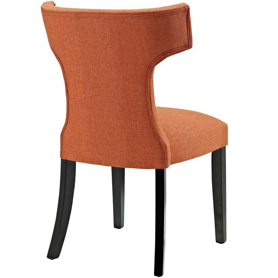 Spire Fabric Dining Side Chair Set of 2 in Orange