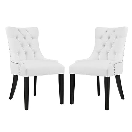 Regent Vinyl Dining Side Chair Set of 2 in White