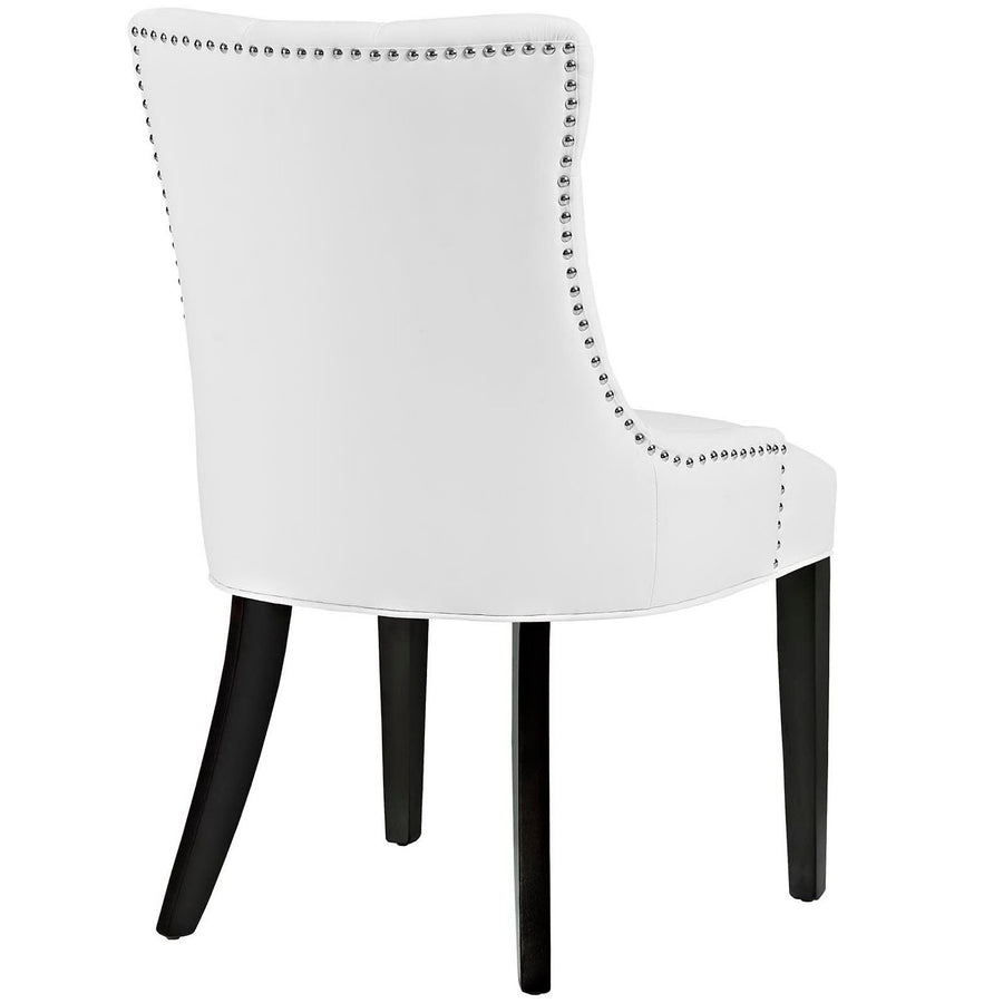Hollow Vinyl Dining Side Chair Set of 2 in White