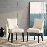 Vista Fabric Dining Side Chair Set of 2 in Beige