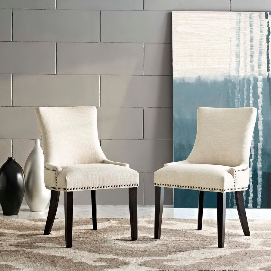 Vista Fabric Dining Side Chair Set of 2 in Beige