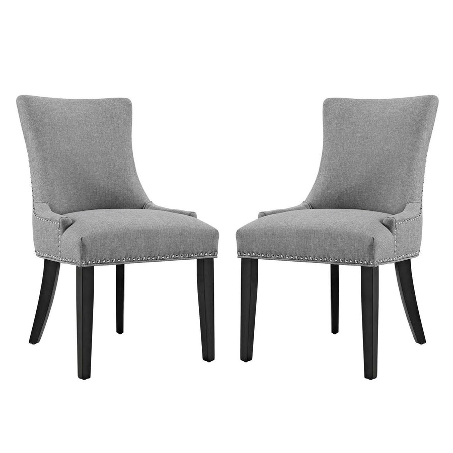 Vista Fabric Dining Side Chair Set of 2 in Light Gray