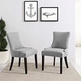 Vista Fabric Dining Side Chair Set of 2 in Light Gray