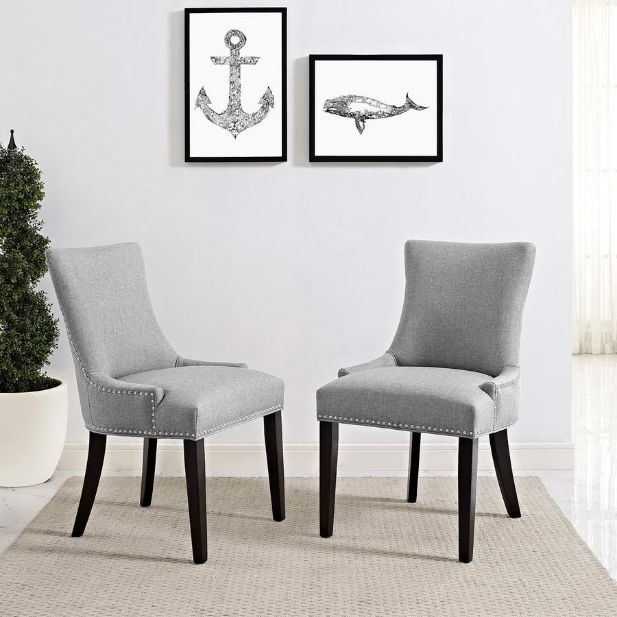 Vista Fabric Dining Side Chair Set of 2 in Light Gray