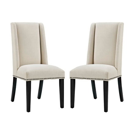 Baron Fabric Dining Chair Set of 2 in Beige