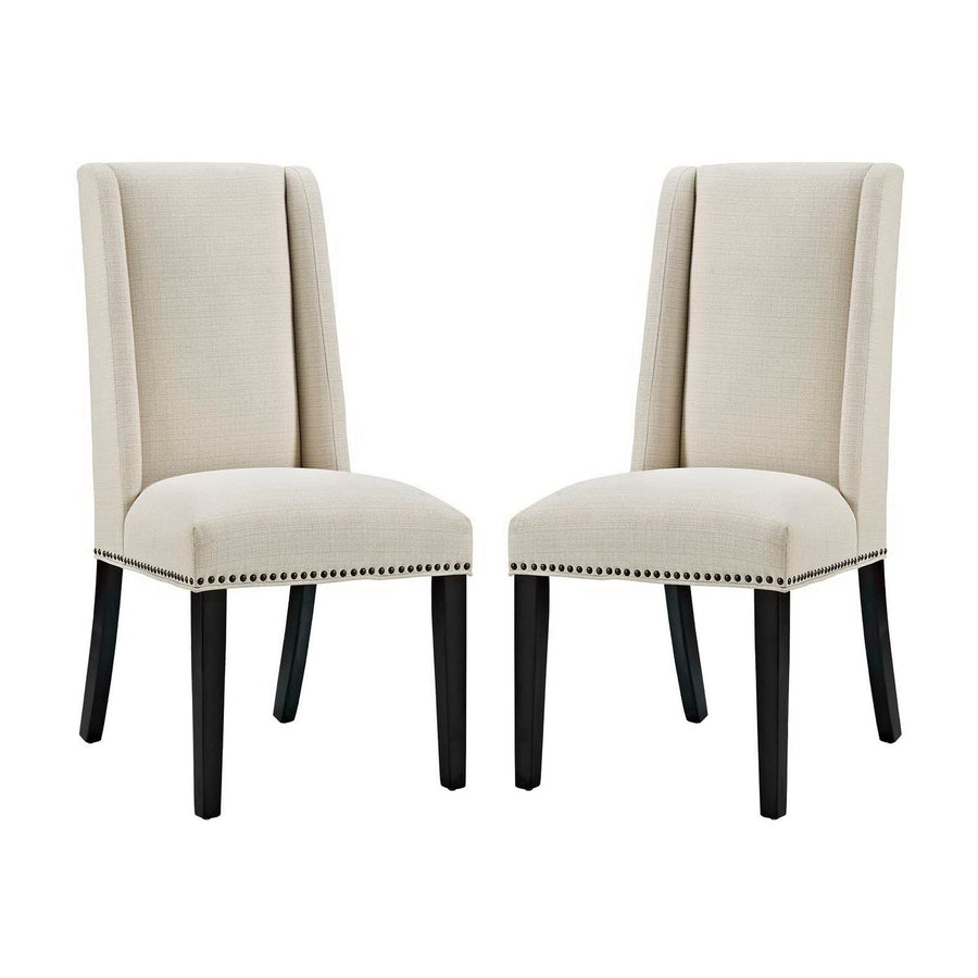 Lyra Fabric Dining Chair Set of 2 in Beige