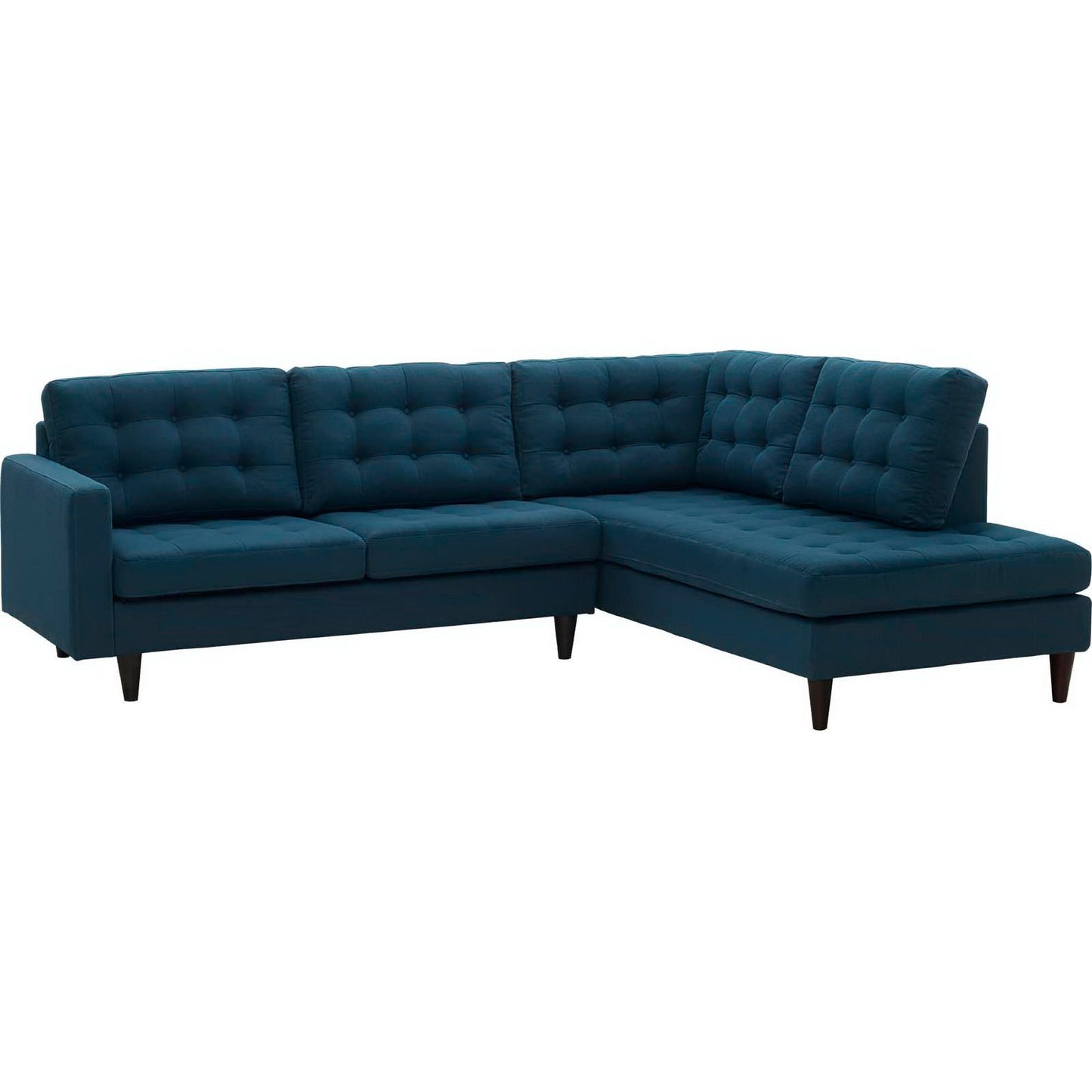 Empress 2 Piece Upholstered Fabric Right Facing Bumper Sectional by Furniture for America