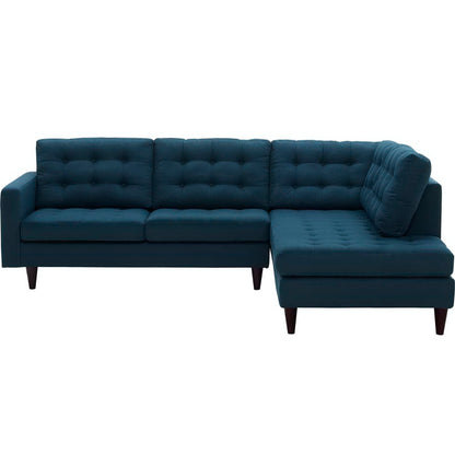Empress 2 Piece Upholstered Fabric Right Facing Bumper Sectional by Furniture for America