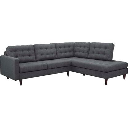 Empress 2 Piece Upholstered Fabric Right Facing Bumper Sectional by Furniture for America