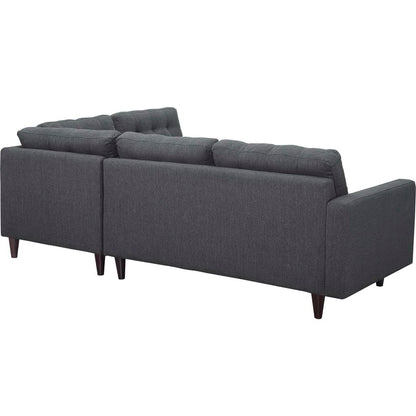 Empress 2 Piece Upholstered Fabric Right Facing Bumper Sectional by Furniture for America