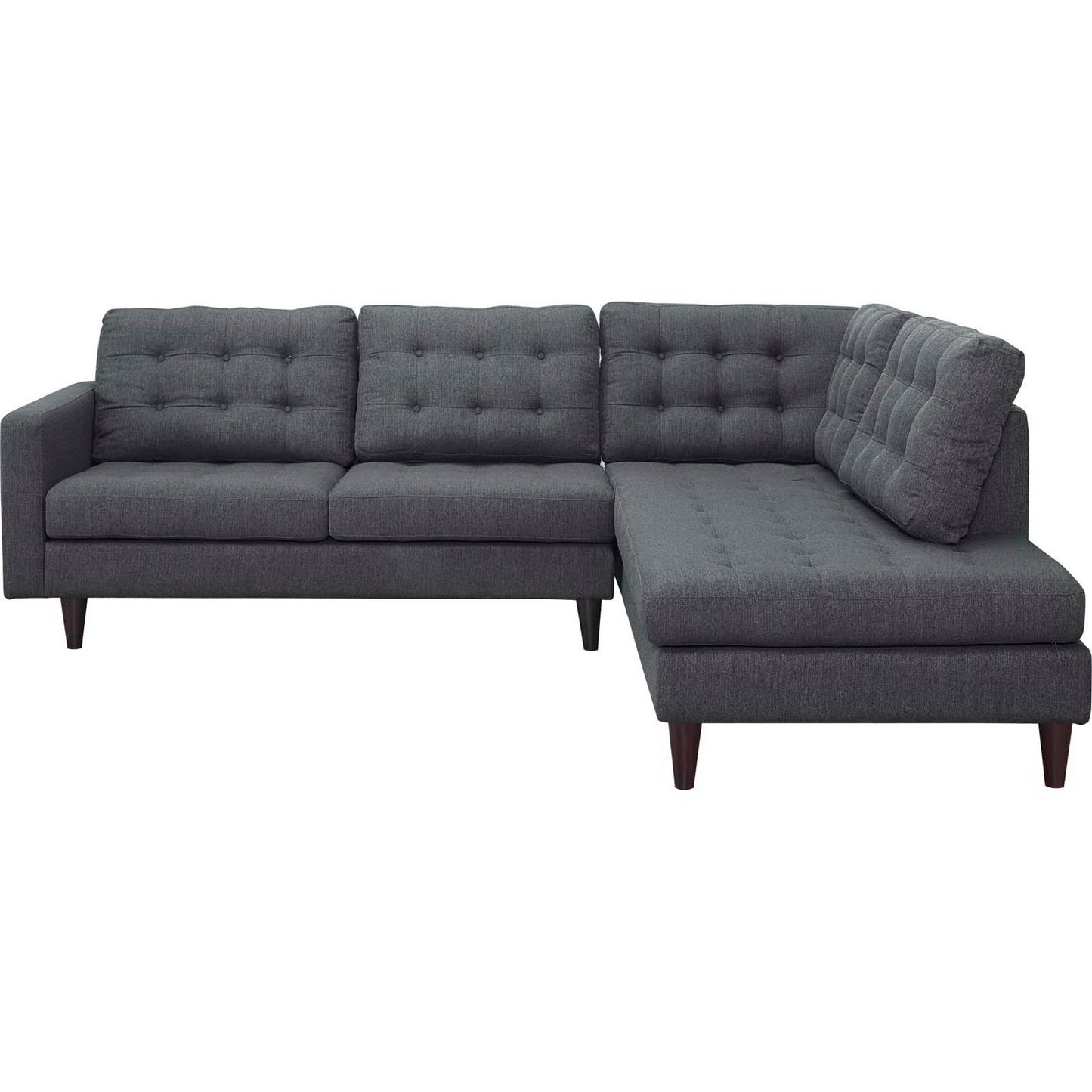 Empress 2 Piece Upholstered Fabric Right Facing Bumper Sectional by Furniture for America