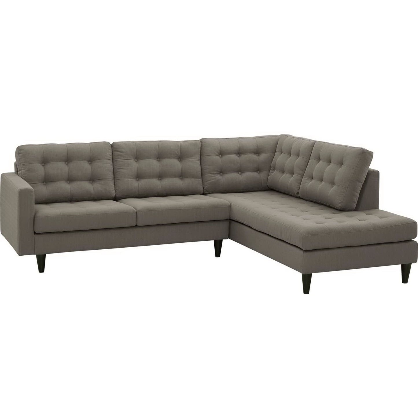 Empress 2 Piece Upholstered Fabric Right Facing Bumper Sectional by Furniture for America