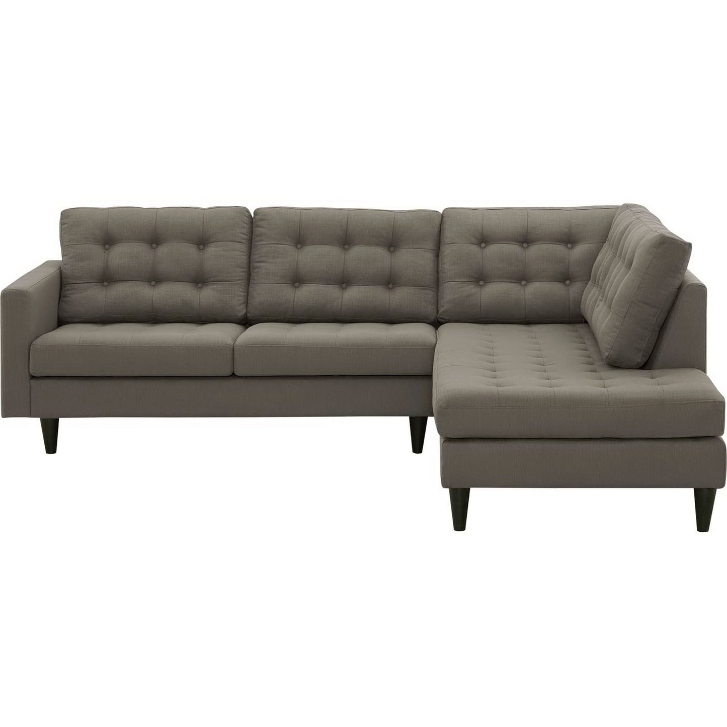 Empress 2 Piece Upholstered Fabric Right Facing Bumper Sectional by Furniture for America