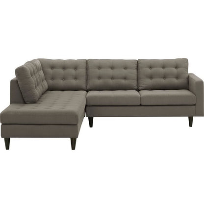Empress 2 Piece Upholstered Fabric Left Facing Bumper Sectional by Furniture for America