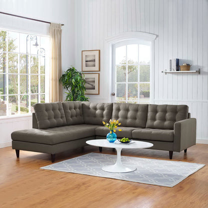 Empress 2 Piece Upholstered Fabric Left Facing Bumper Sectional by Furniture for America