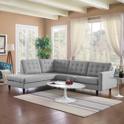 Empress 2 Piece Upholstered Fabric Left Facing Bumper Sectional by Furniture for America