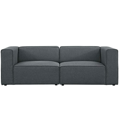 Mingle 2 Piece Upholstered Fabric Sectional Sofa Set by Furniture for America
