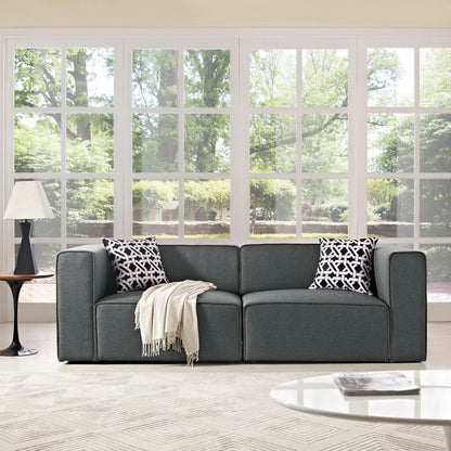 Mingle 2 Piece Upholstered Fabric Sectional Sofa Set by Furniture for America