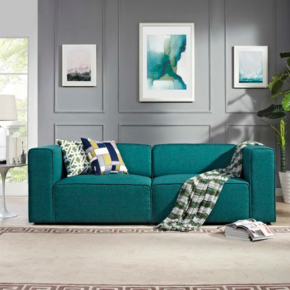 Mingle 2 Piece Upholstered Fabric Sectional Sofa Set by Furniture for America