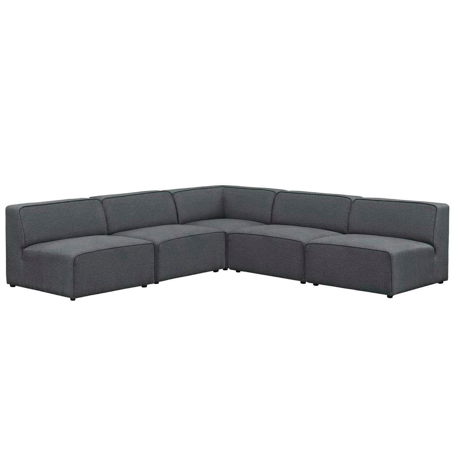 Mingle 5 Piece Upholstered Fabric Armless Sectional Sofa Set by Furniture for America