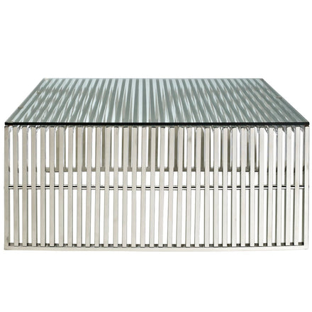 Gridiron Coffee Table in Silver