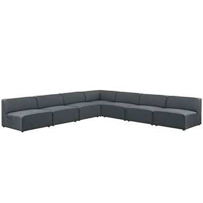 Mingle 7 Piece Upholstered Fabric Sectional Sofa Set by Furniture for America