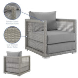 Cinder Rattan Outdoor Patio Armchair in Gray Gray
