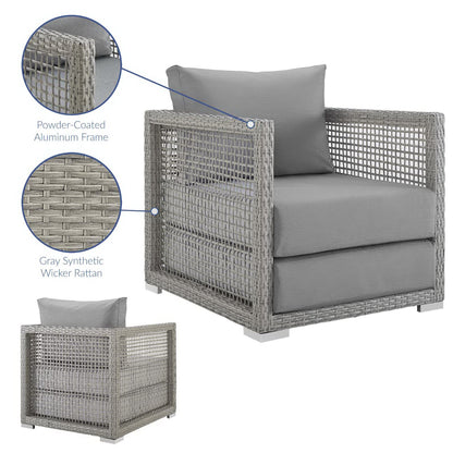 Aura Rattan Outdoor Patio Armchair by Furniture For America
