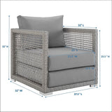 Cinder Rattan Outdoor Patio Armchair in Gray Gray