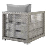 Cinder Rattan Outdoor Patio Armchair in Gray Gray